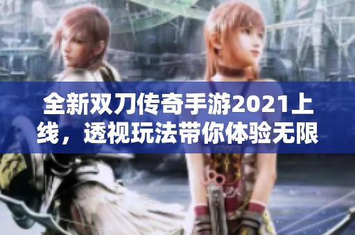 全新双刀传奇手游2021上线，透视玩法带你体验无限刀的乐趣