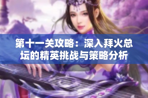 第十一关攻略：深入拜火总坛的精英挑战与策略分析