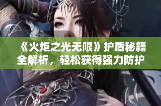 《火炬之光无限》护盾秘籍全解析，轻松获得强力防护技巧分享