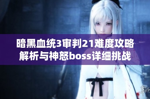 暗黑血统3审判21难度攻略解析与神怒boss详细挑战技巧