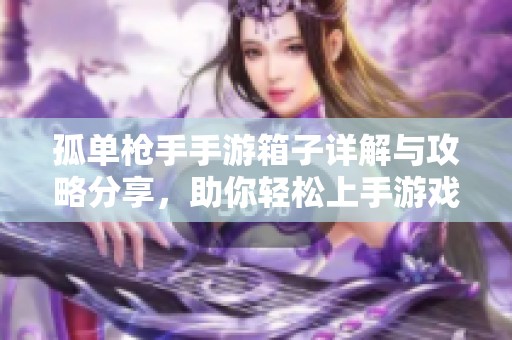 孤单枪手手游箱子详解与攻略分享，助你轻松上手游戏技巧