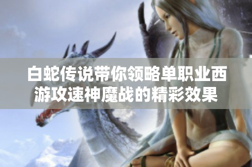 白蛇传说带你领略单职业西游攻速神魔战的精彩效果