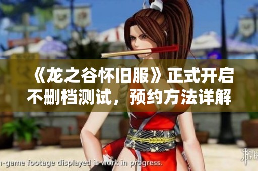 《龙之谷怀旧服》正式开启不删档测试，预约方法详解在此！