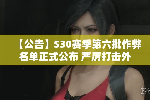 【公告】S30赛季第六批作弊名单正式公布 严厉打击外挂行为