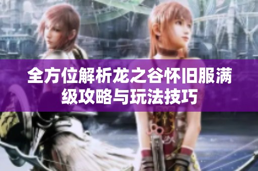 全方位解析龙之谷怀旧服满级攻略与玩法技巧