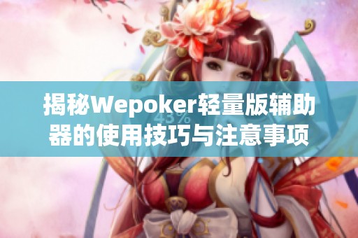 揭秘Wepoker轻量版辅助器的使用技巧与注意事项