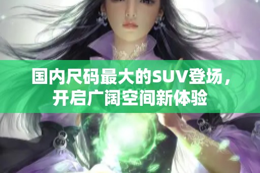 国内尺码最大的SUV登场，开启广阔空间新体验