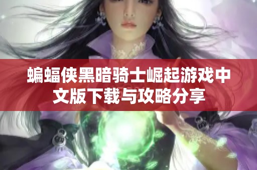 蝙蝠侠黑暗骑士崛起游戏中文版下载与攻略分享
