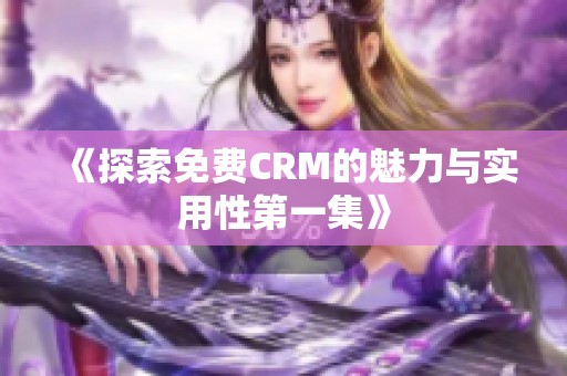 《探索免费CRM的魅力与实用性第一集》