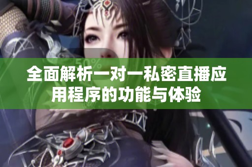 全面解析一对一私密直播应用程序的功能与体验
