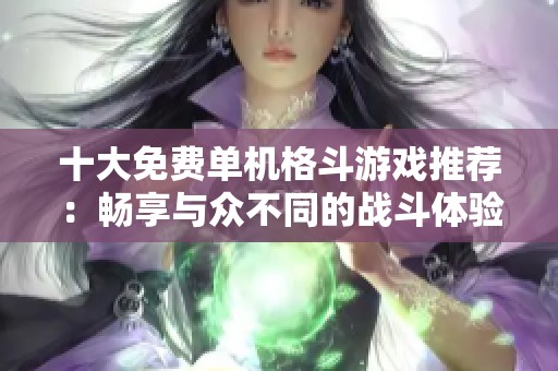十大免费单机格斗游戏推荐：畅享与众不同的战斗体验