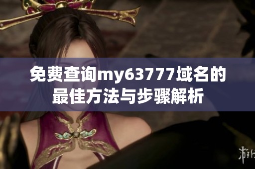 免费查询my63777域名的最佳方法与步骤解析