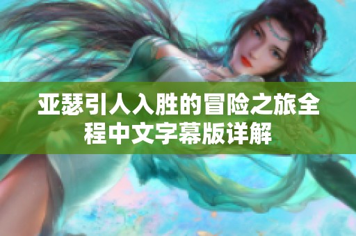 亚瑟引人入胜的冒险之旅全程中文字幕版详解