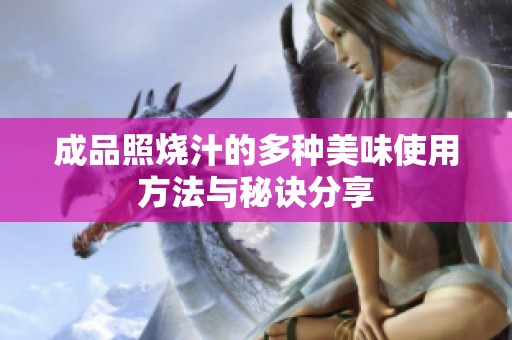 成品照烧汁的多种美味使用方法与秘诀分享