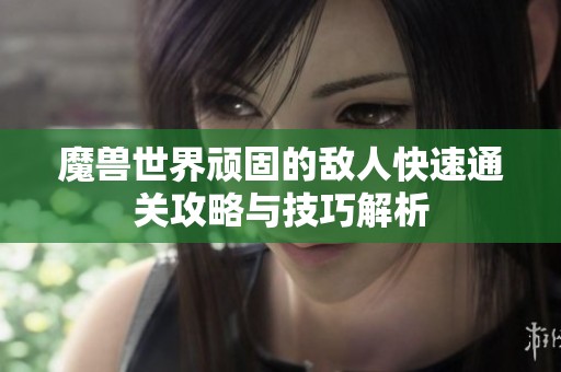 魔兽世界顽固的敌人快速通关攻略与技巧解析