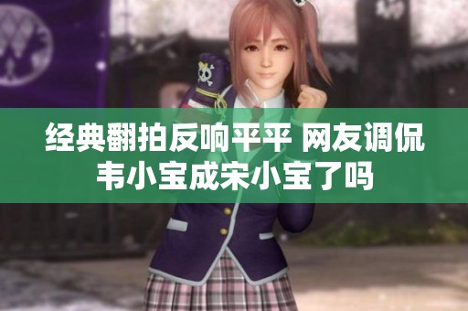 经典翻拍反响平平 网友调侃韦小宝成宋小宝了吗