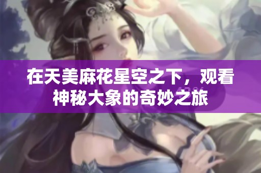 在天美麻花星空之下，观看神秘大象的奇妙之旅