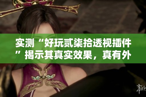 实测“好玩贰柒拾透视插件”揭示其真实效果，真有外挂吗