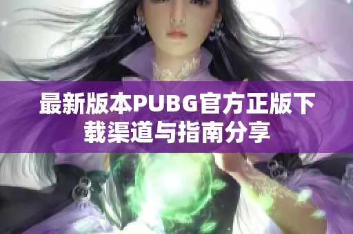 最新版本PUBG官方正版下载渠道与指南分享