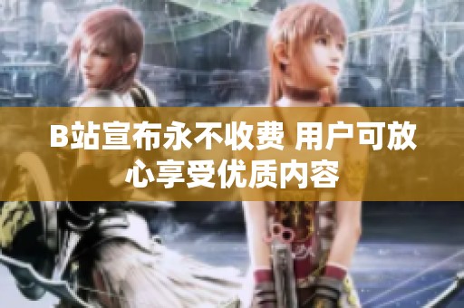 B站宣布永不收费 用户可放心享受优质内容