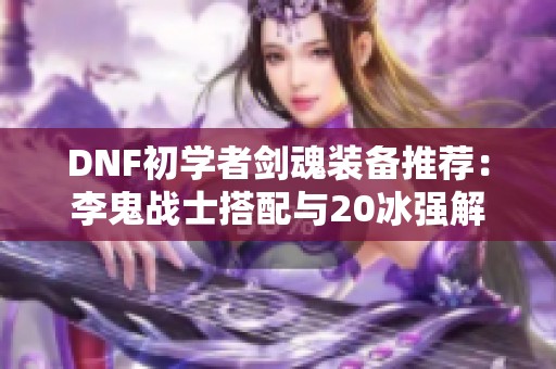 DNF初学者剑魂装备推荐：李鬼战士搭配与20冰强解析