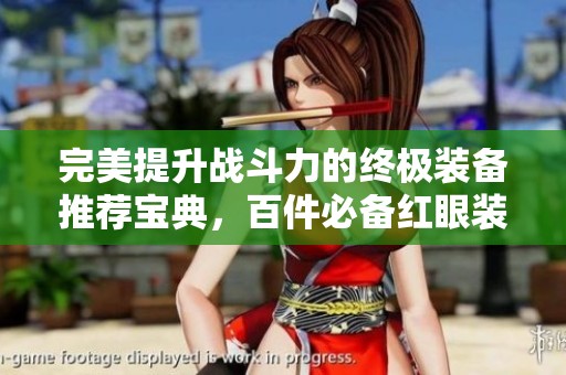 完美提升战斗力的终极装备推荐宝典，百件必备红眼装备解析