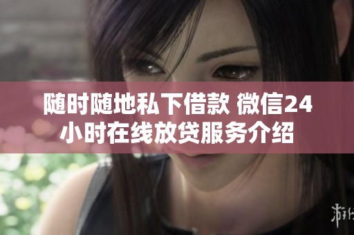 随时随地私下借款 微信24小时在线放贷服务介绍