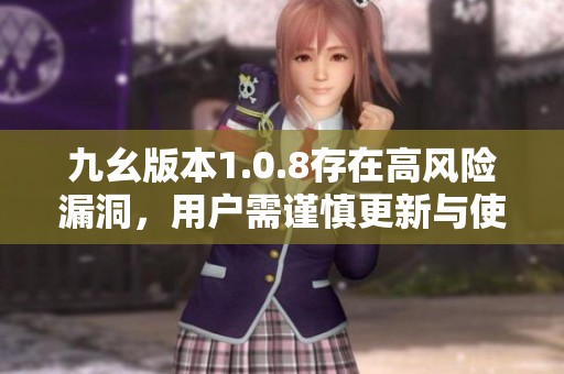 九幺版本1.0.8存在高风险漏洞，用户需谨慎更新与使用
