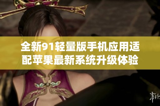 全新91轻量版手机应用适配苹果最新系统升级体验