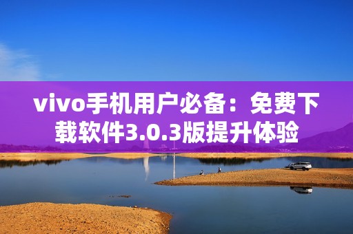 vivo手机用户必备：免费下载软件3.0.3版提升体验