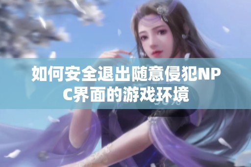 如何安全退出随意侵犯NPC界面的游戏环境