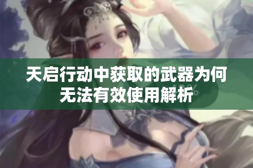 天启行动中获取的武器为何无法有效使用解析