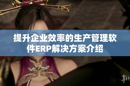 提升企业效率的生产管理软件ERP解决方案介绍