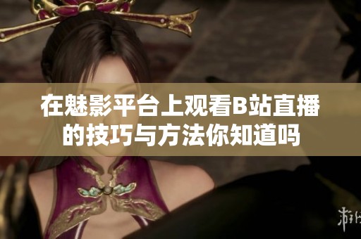 在魅影平台上观看B站直播的技巧与方法你知道吗