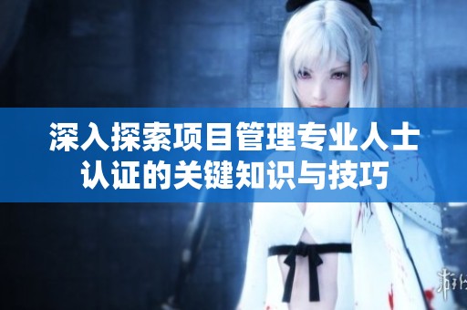 深入探索项目管理专业人士认证的关键知识与技巧
