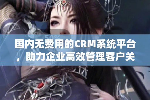 国内无费用的CRM系统平台，助力企业高效管理客户关系