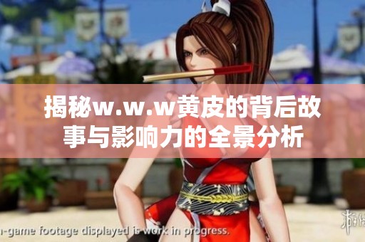 揭秘w.w.w黄皮的背后故事与影响力的全景分析