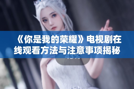 《你是我的荣耀》电视剧在线观看方法与注意事项揭秘