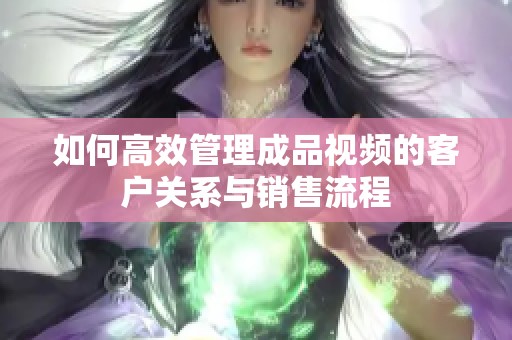如何高效管理成品视频的客户关系与销售流程