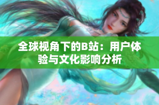 全球视角下的B站：用户体验与文化影响分析