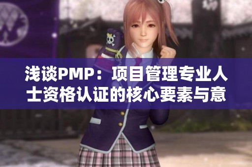 浅谈PMP：项目管理专业人士资格认证的核心要素与意义