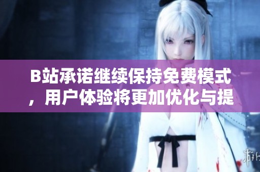 B站承诺继续保持免费模式，用户体验将更加优化与提升