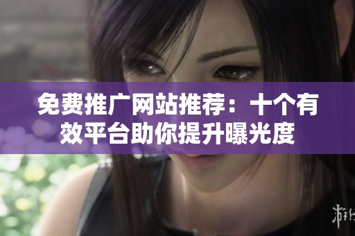 免费推广网站推荐：十个有效平台助你提升曝光度