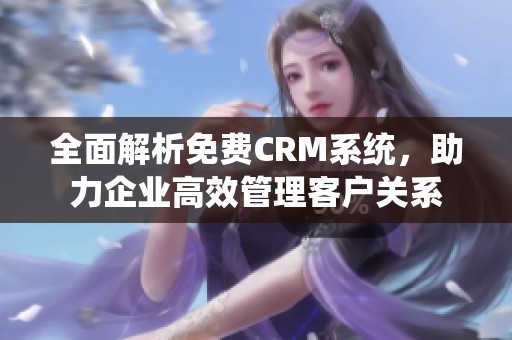 全面解析免费CRM系统，助力企业高效管理客户关系