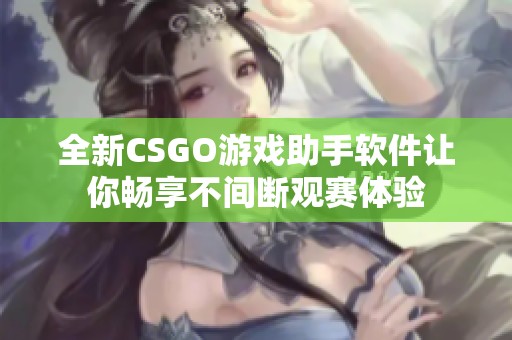 全新CSGO游戏助手软件让你畅享不间断观赛体验