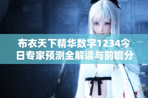 布衣天下精华数字1234今日专家预测全解读与前瞻分析