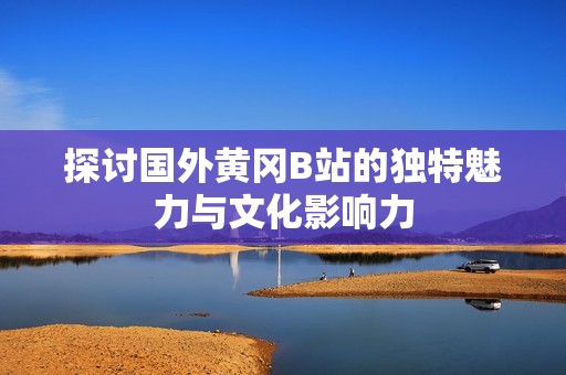探讨国外黄冈B站的独特魅力与文化影响力
