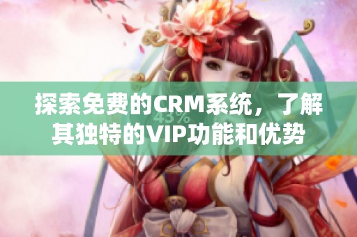 探索免费的CRM系统，了解其独特的VIP功能和优势