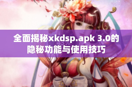 全面揭秘xkdsp.apk 3.0的隐秘功能与使用技巧