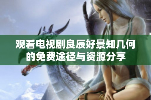 观看电视剧良辰好景知几何的免费途径与资源分享
